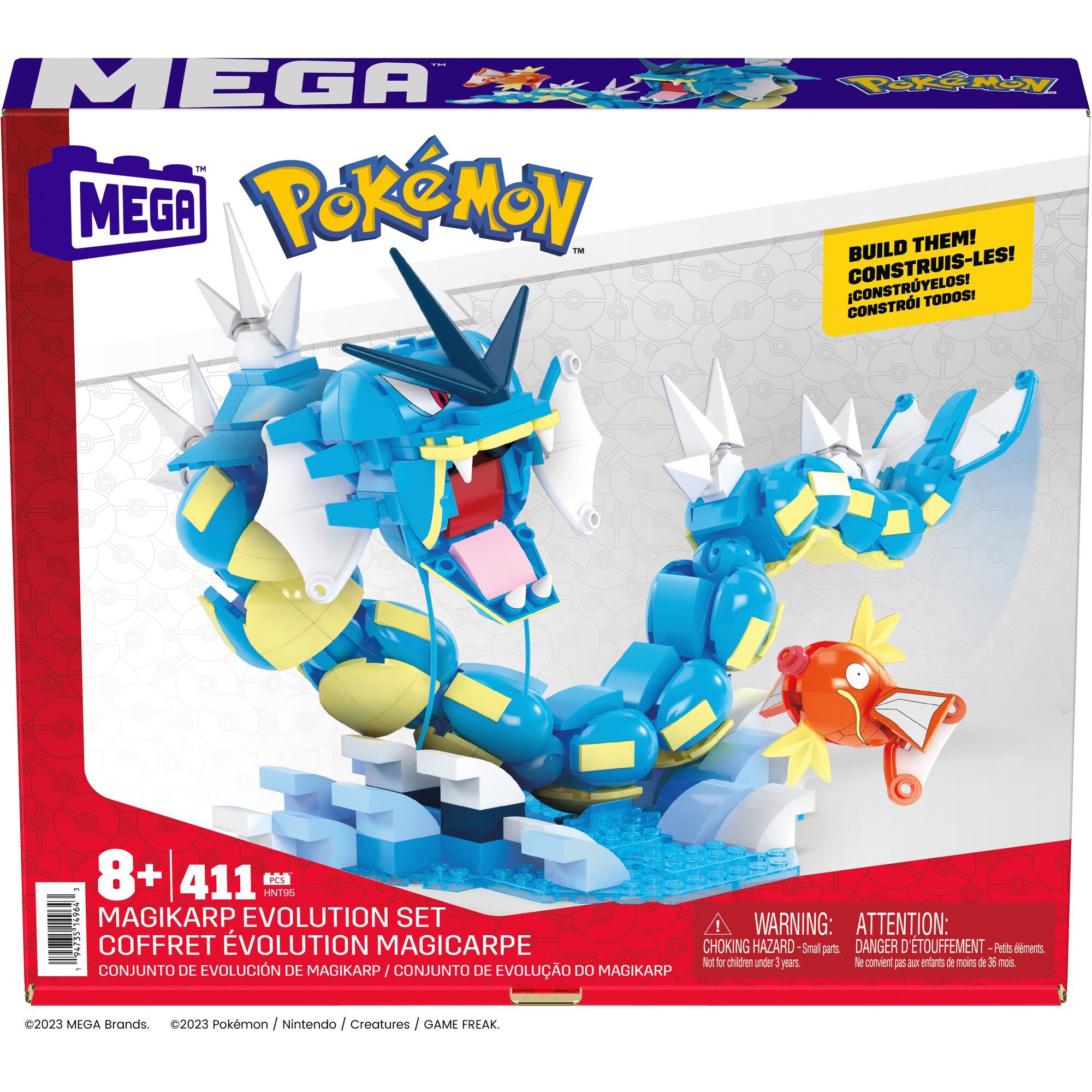 Mattel Konstruktionsspielzeug MEGA Pokémon Magikarp Evolution Set