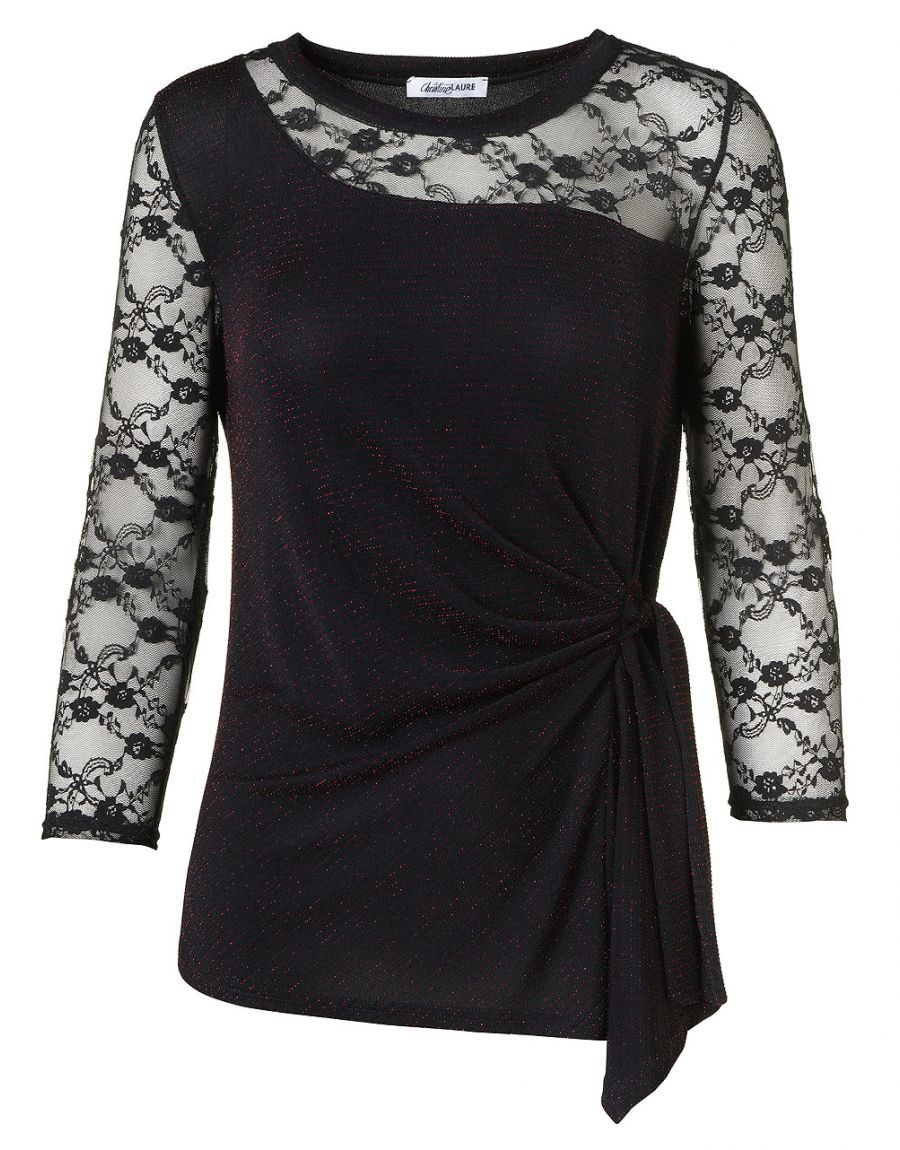 Top chic noir dentelle