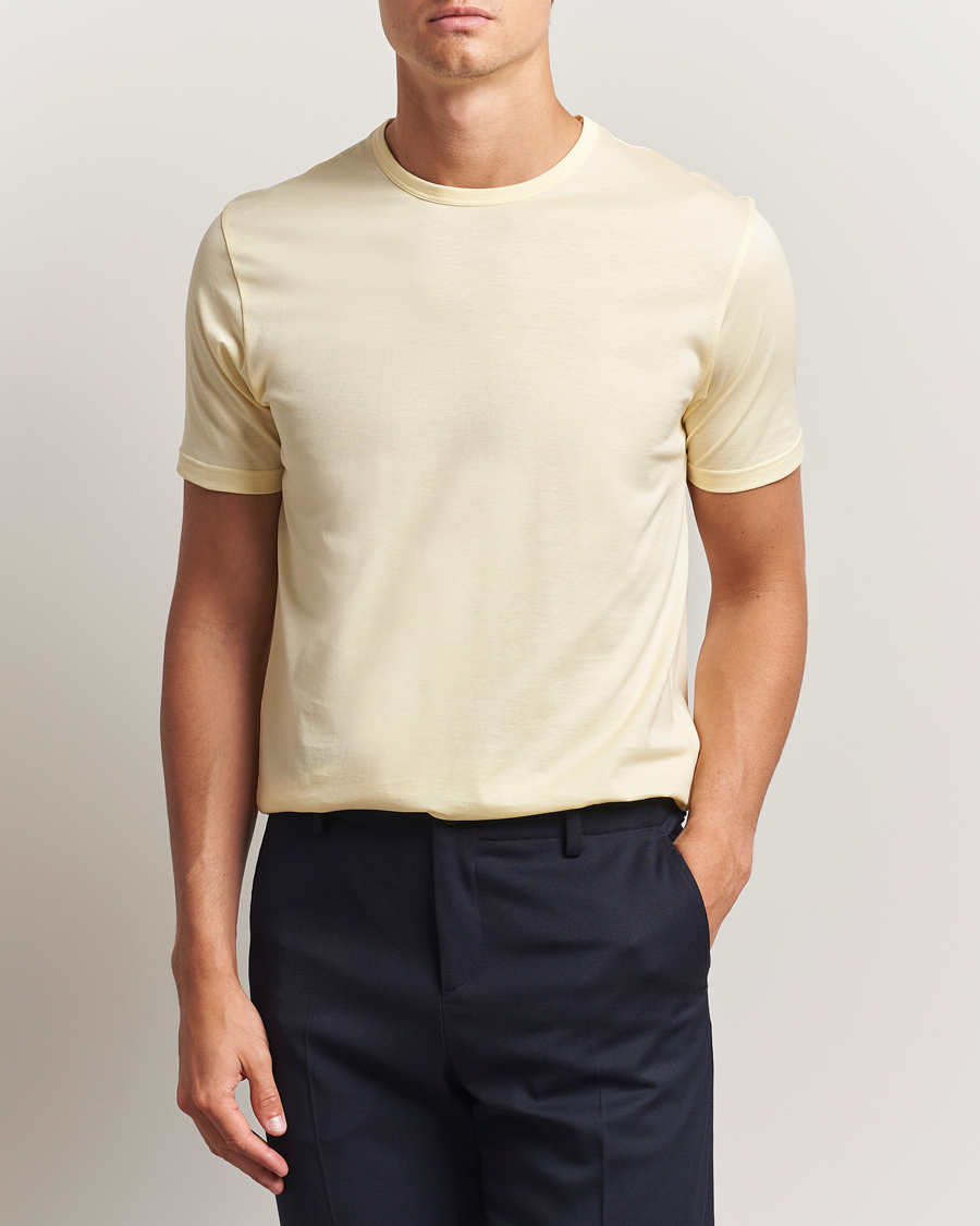 Sunspel Crew Neck Q82 Cotton T-Shirt Buttermilk