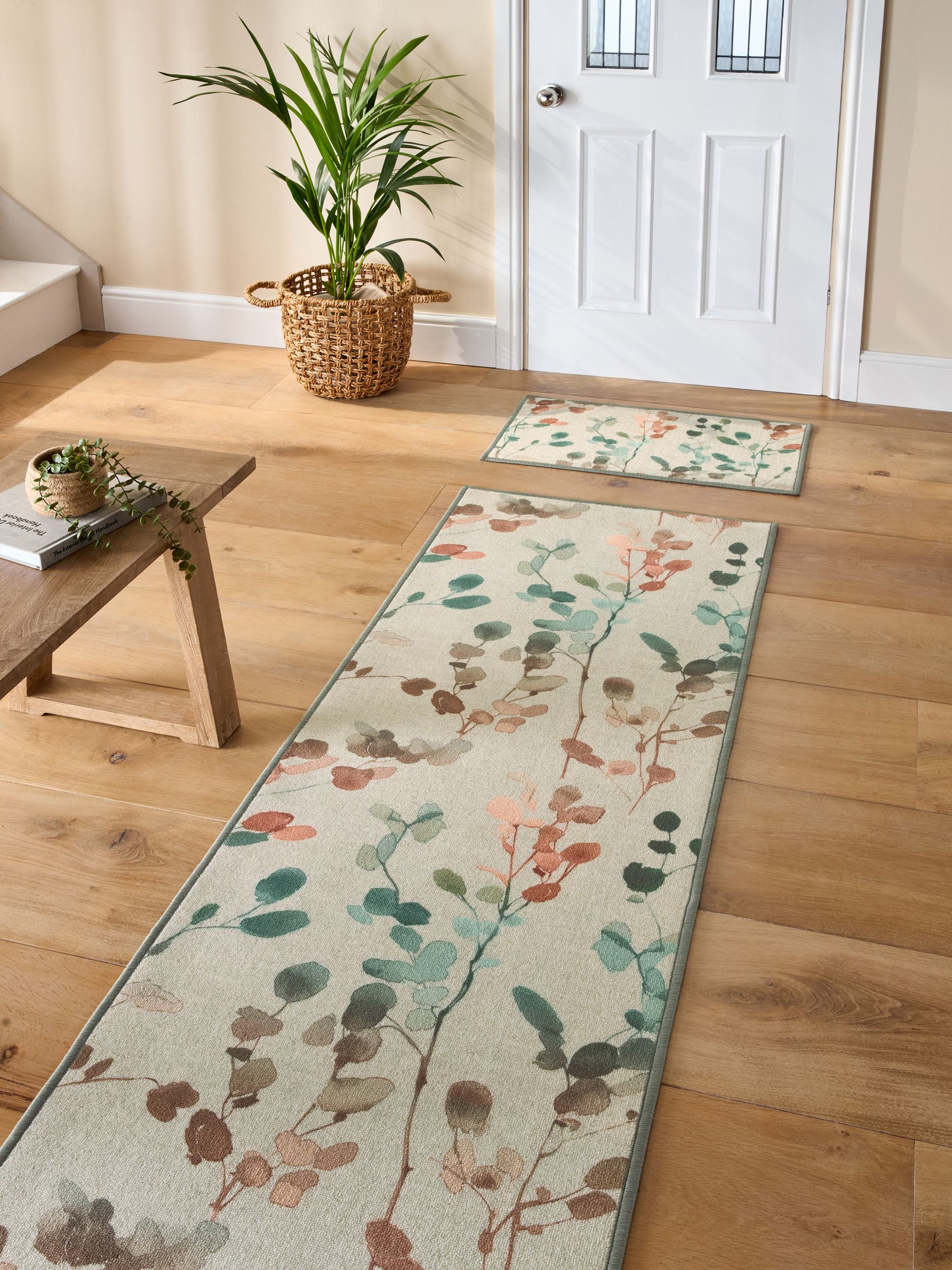 Wasbare deurmat met herfstachtige bloemenprint