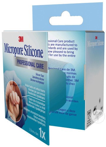 3M Micropore Silicone Sparadrap 2,5cm x 5m Pièce 1 (27751FR)