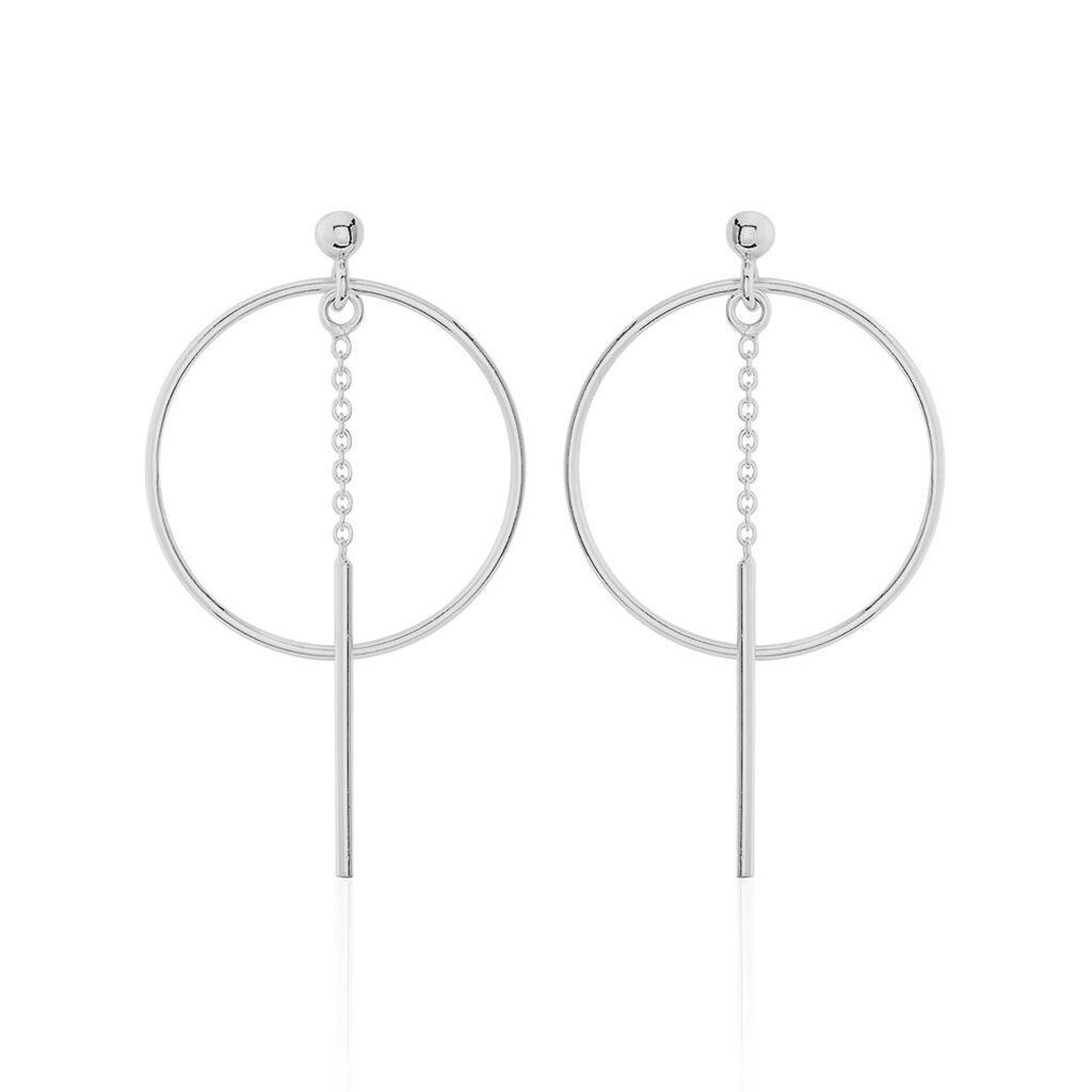 Boucles D'oreilles Pendantes Enissa Argent Blanc