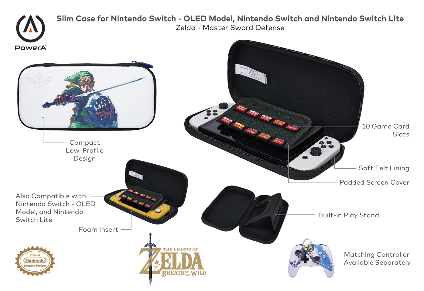 PowerA Slim Case - Master Sword Defense /Nintendo Switch