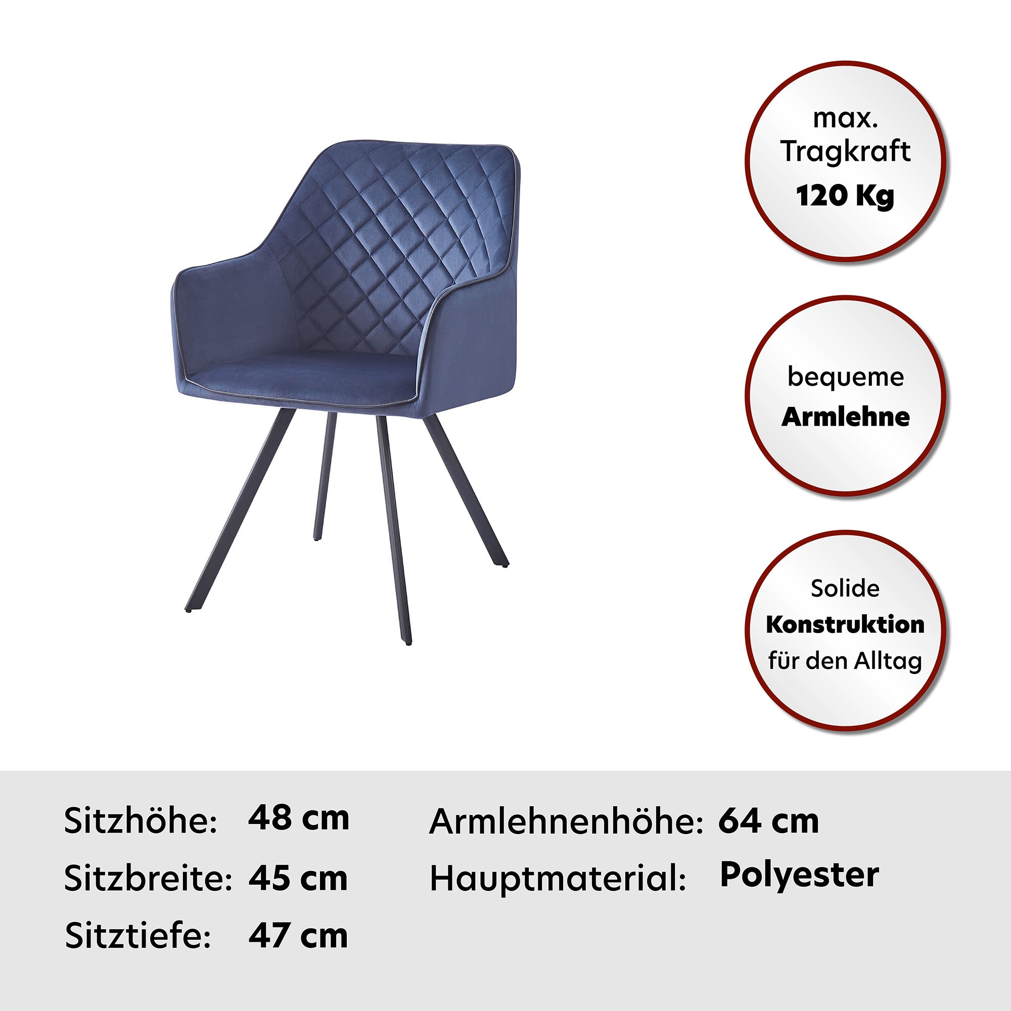 Kayoom Polsterstuhl »Stuhl Amber 125, Toller Stuhl aus Samt, mit Beinen aus Eisen« () 1 Stk.Toller Stuhl aus Samt, Glamour in Ihr Zuhause, mit Beinen aus Eisen
