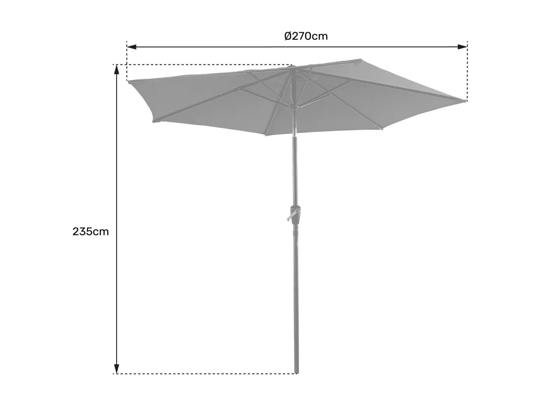 Parasol droit HAPUNA rond 2,70m de diamètre beige - HAPPY GARDEN