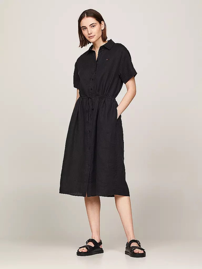TOMMY HILFIGER Hemdblusenkleid schwarz