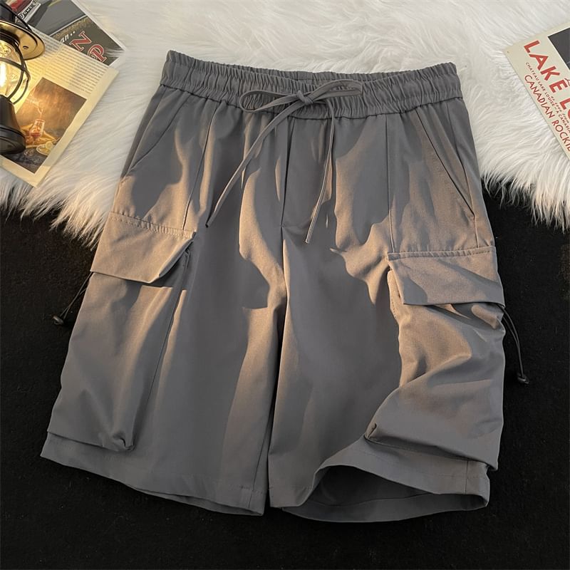 Trimecca - Cargoshorts met trekkoord en effen taille, middelhoge taille