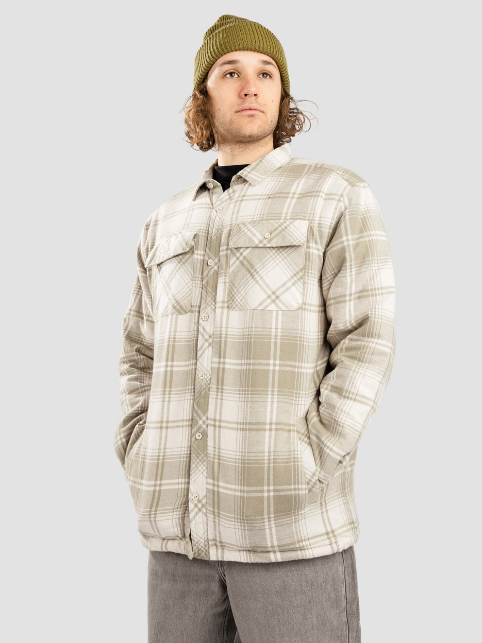 Dravus Sherpa Flannel Shirt light beige