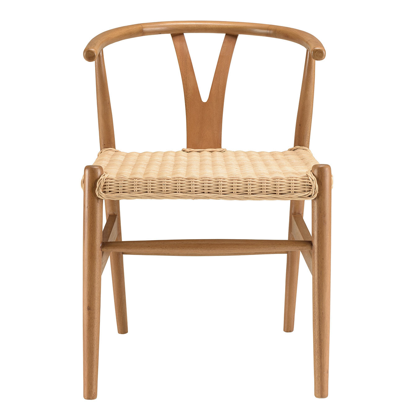 Macabane Chaise en bois de mahogany Will rotin - 52x56x76.5 cm
