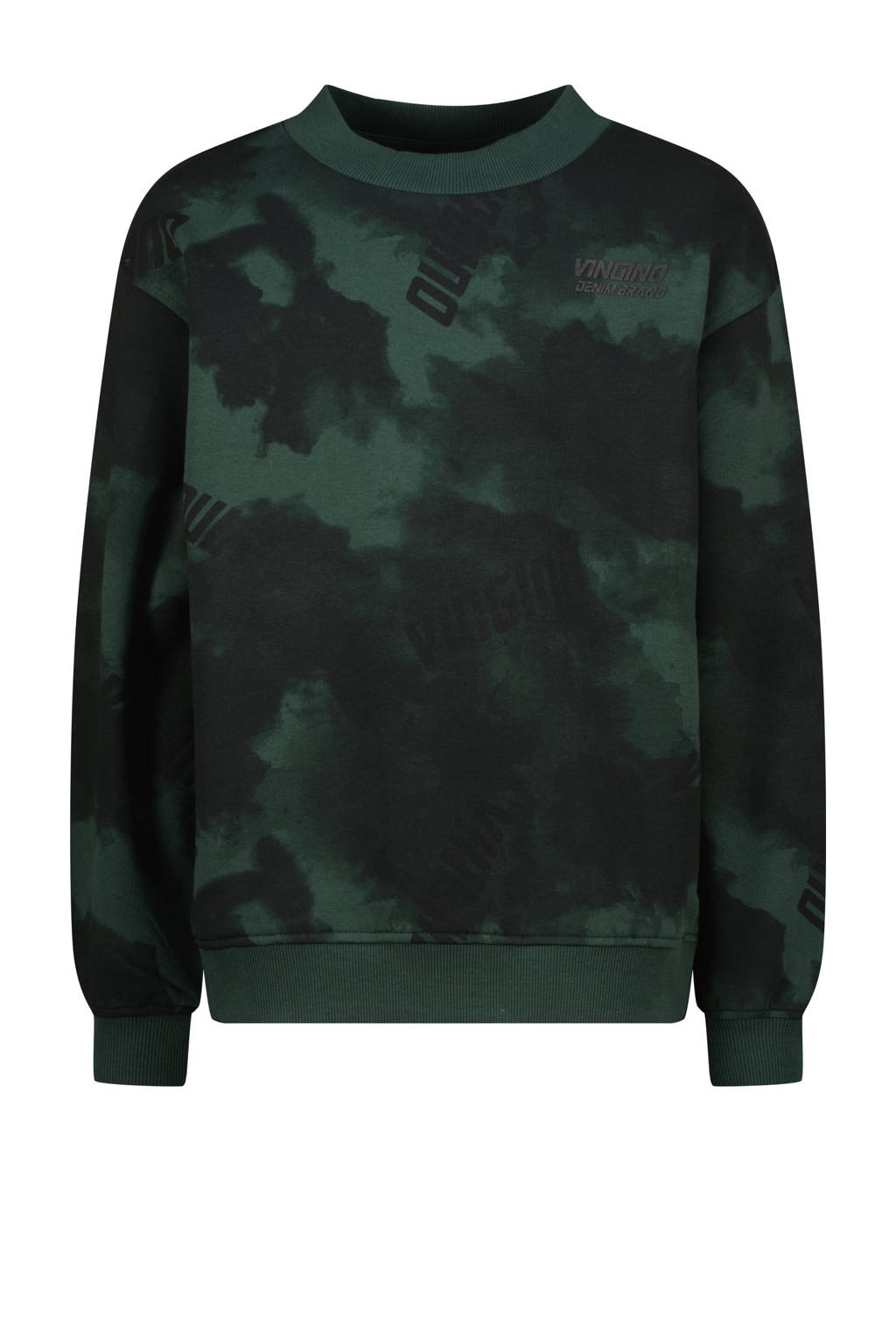 Vingino sweater Nort met all over print donkergroen