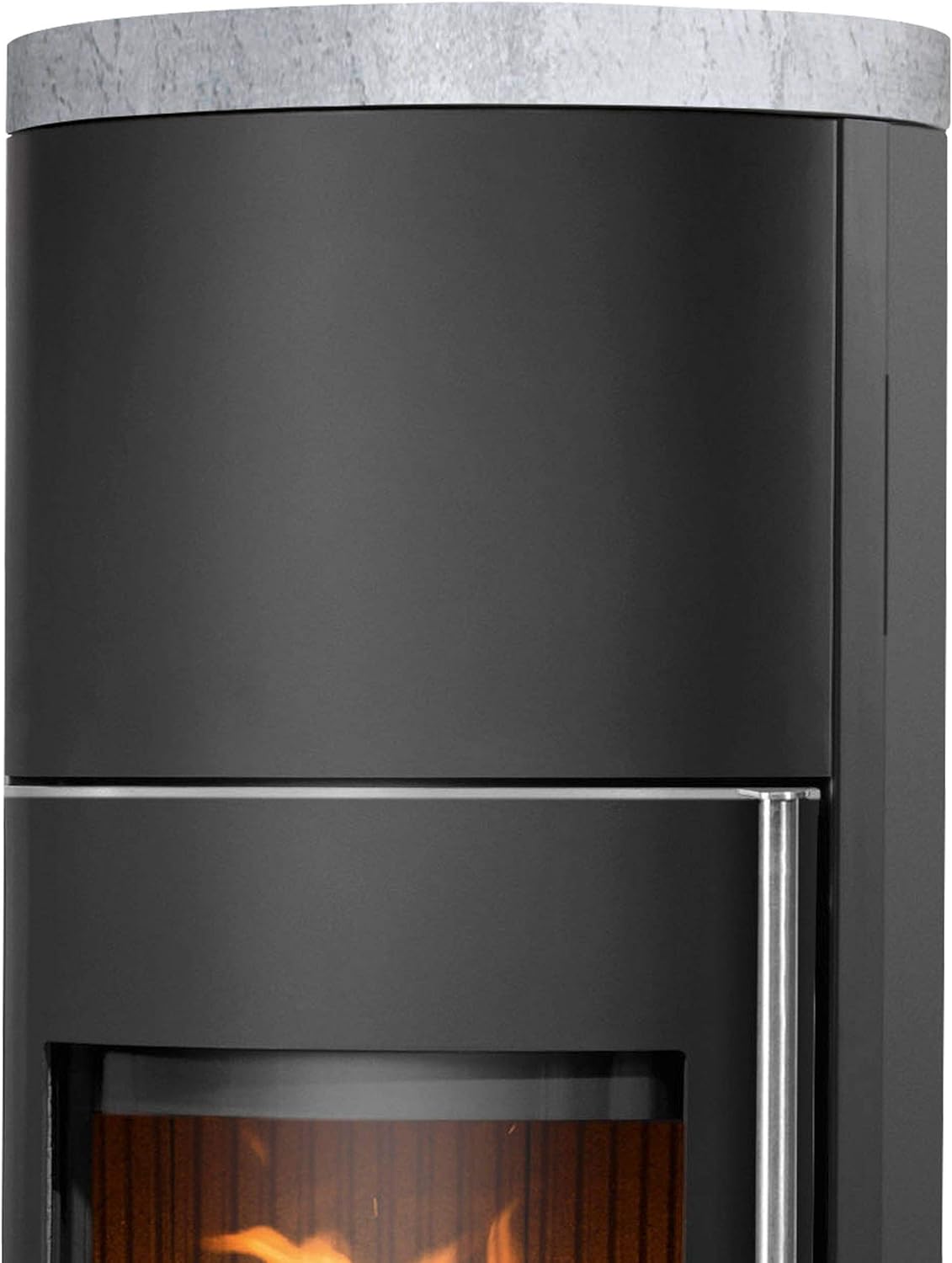 Justus 5694 11 Faro Aqua 2.0 Wasserführender Kaminofen Stahl Schwarz mit Speckstein-Abdeckplatte/A+