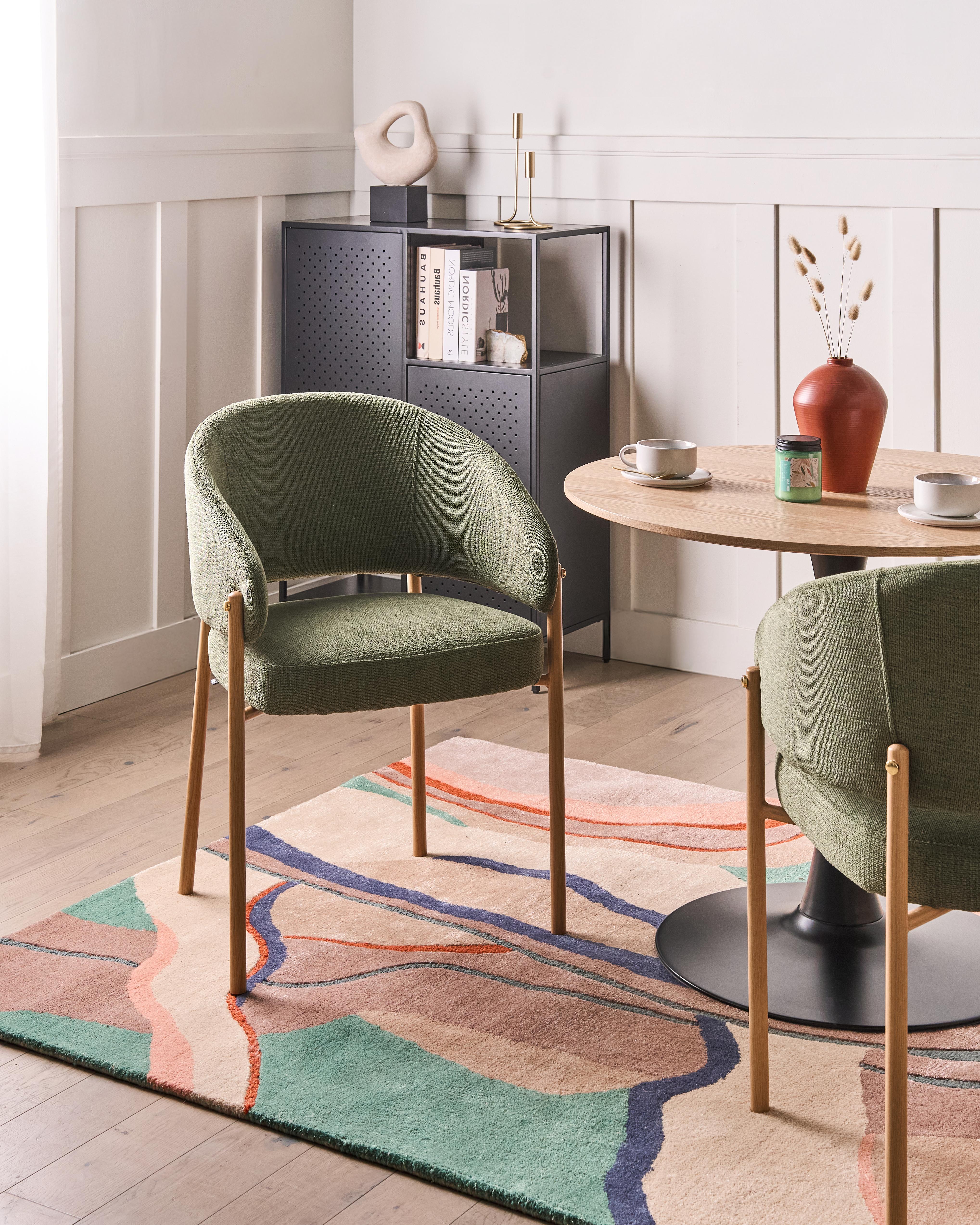 Set van 2 eetkamerstoelen ZANE Stof Groen