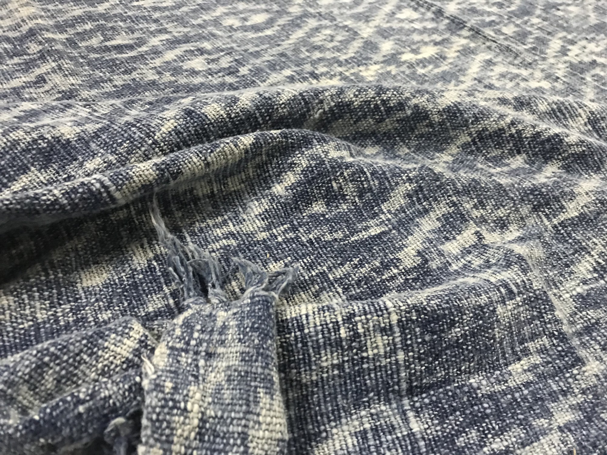 Throw 'Ballia', blau-weiß, B 170 cm, T 125 cm von fischer's lagerhaus