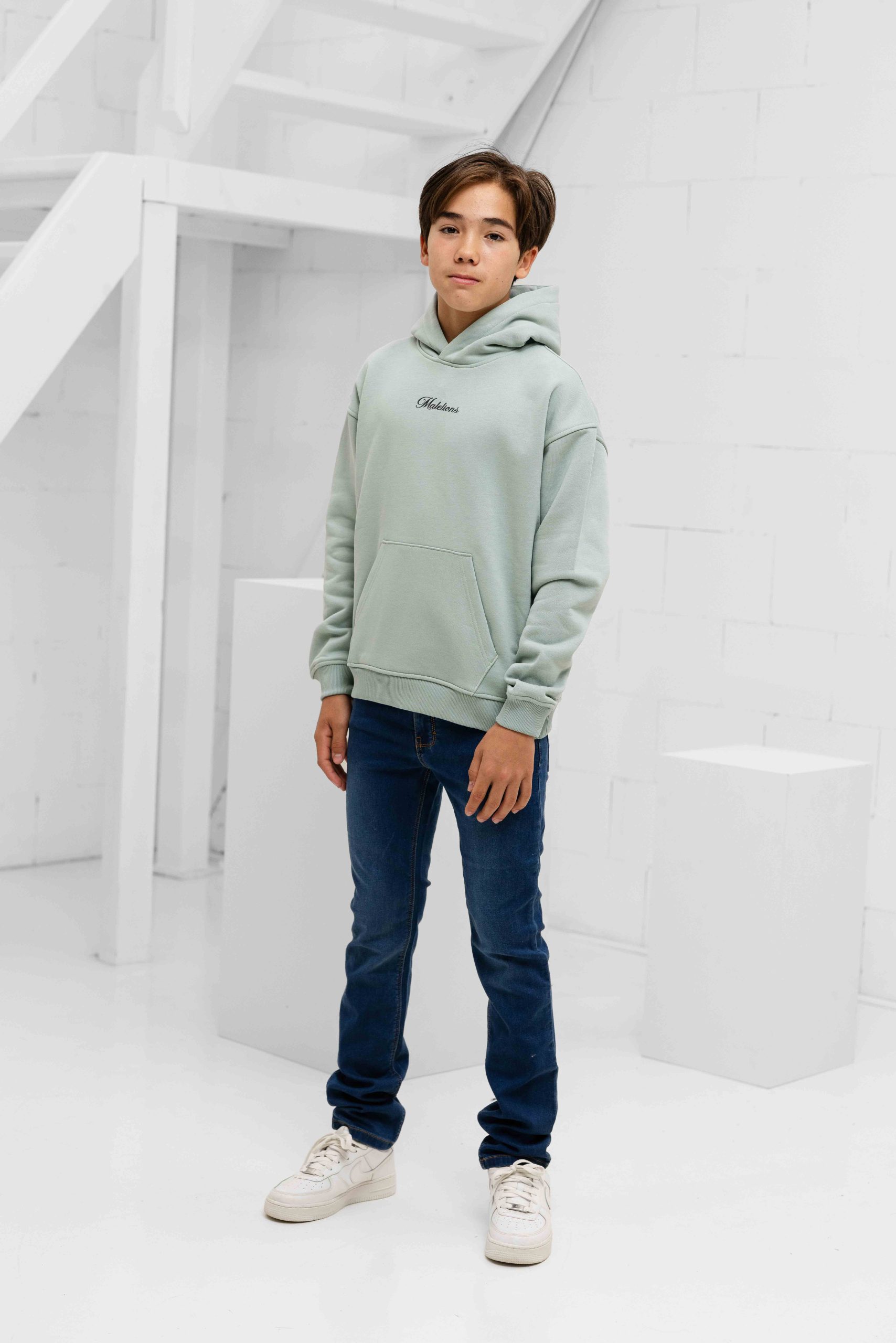 Malelions Studio Hoodie Kids Lichtgroen