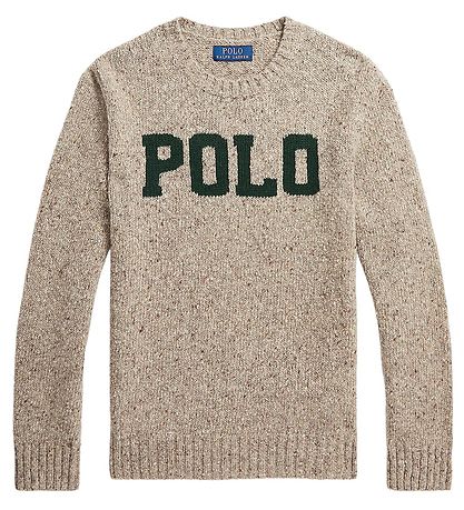 Polo Ralph Lauren Bluse - Uld - Brunmelerert m. Mørke Grøn