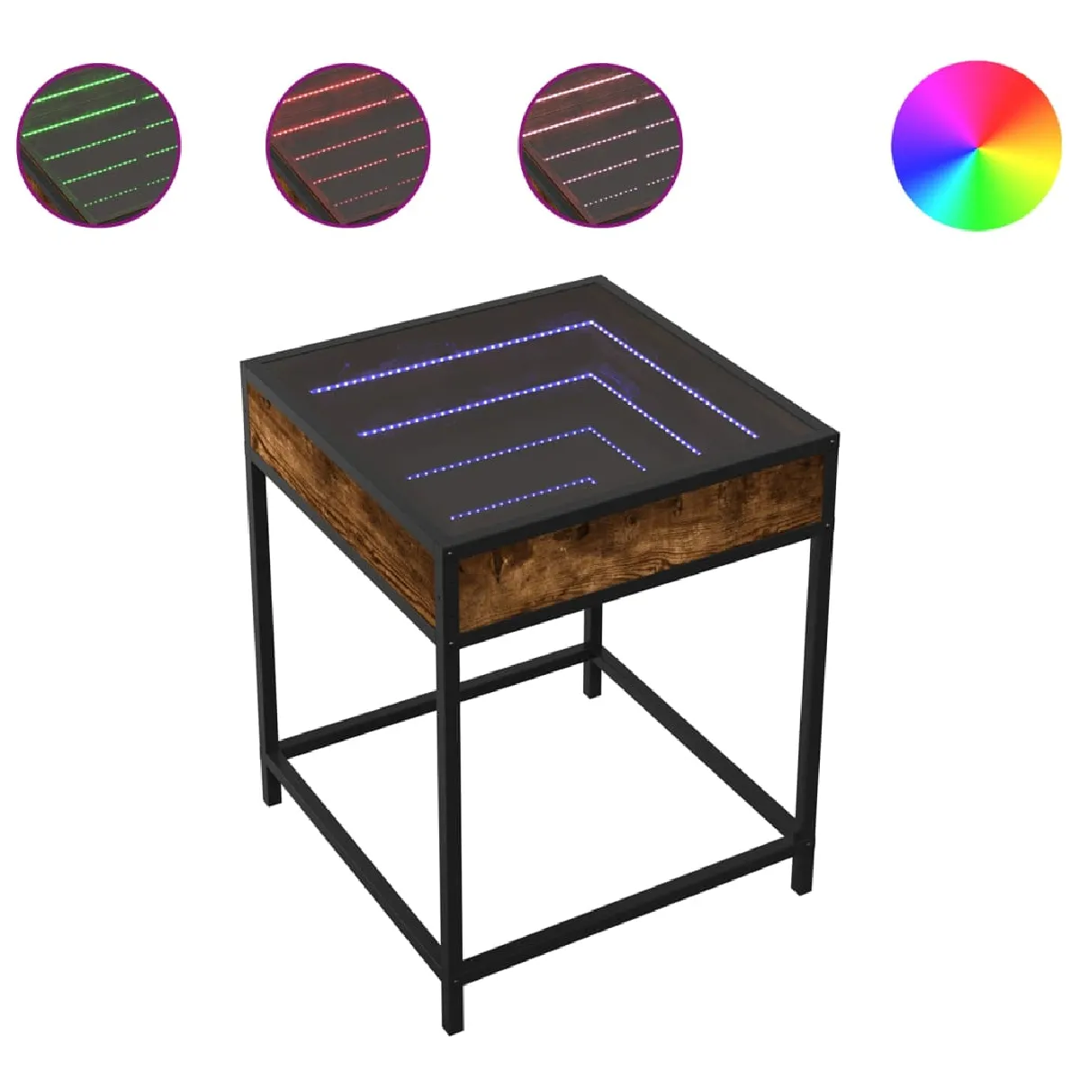 VIDAXL - Table de Chevet avec LED Infini