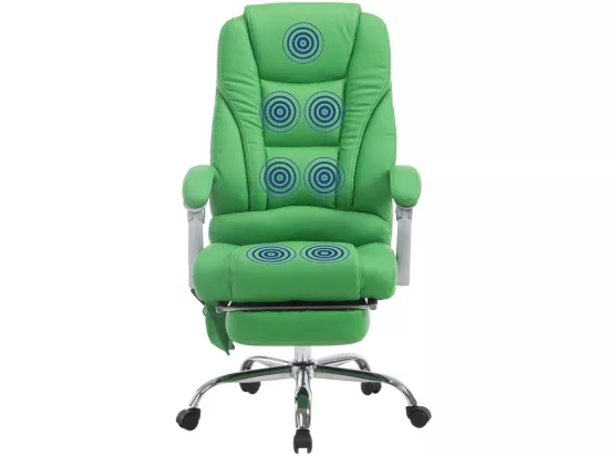 Chaise de bureau - Similicuir & Noyer - Vert - Pacific