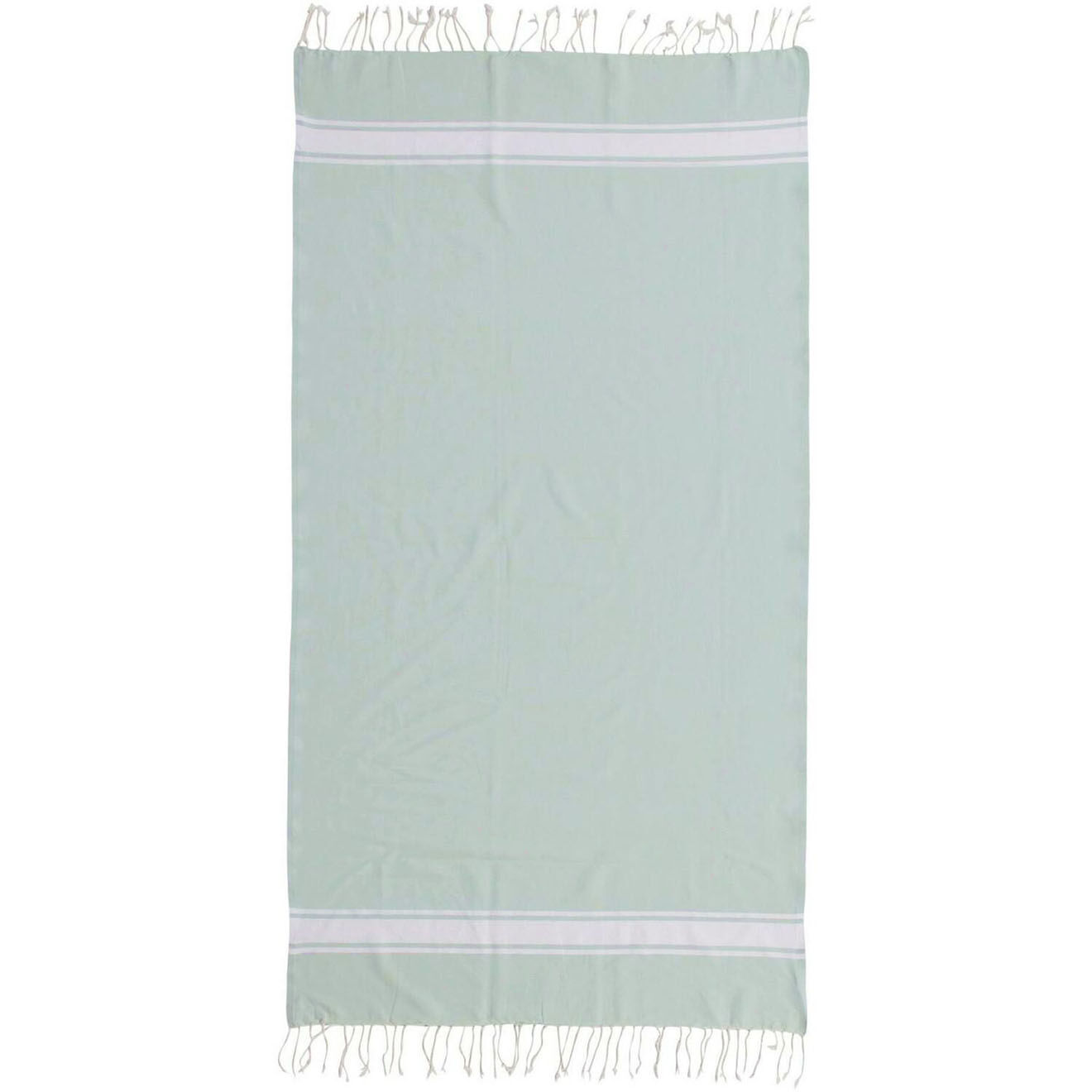 Febronie Fouta Traditionelle St Tropez eau de nil/blanc - 100x200 cm