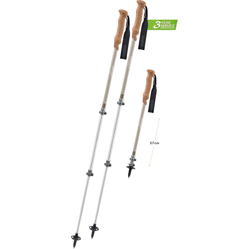 Komperdell Ridgehiker Cork Powerlock Compact Wanderstöcke sand silber