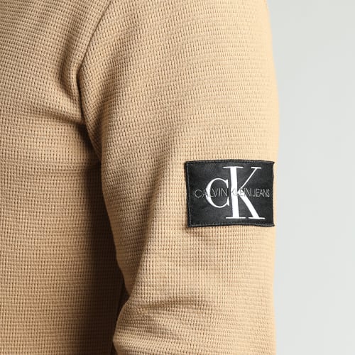 Sweat Crewneck Monogram Badge Waffle 3485 Camel