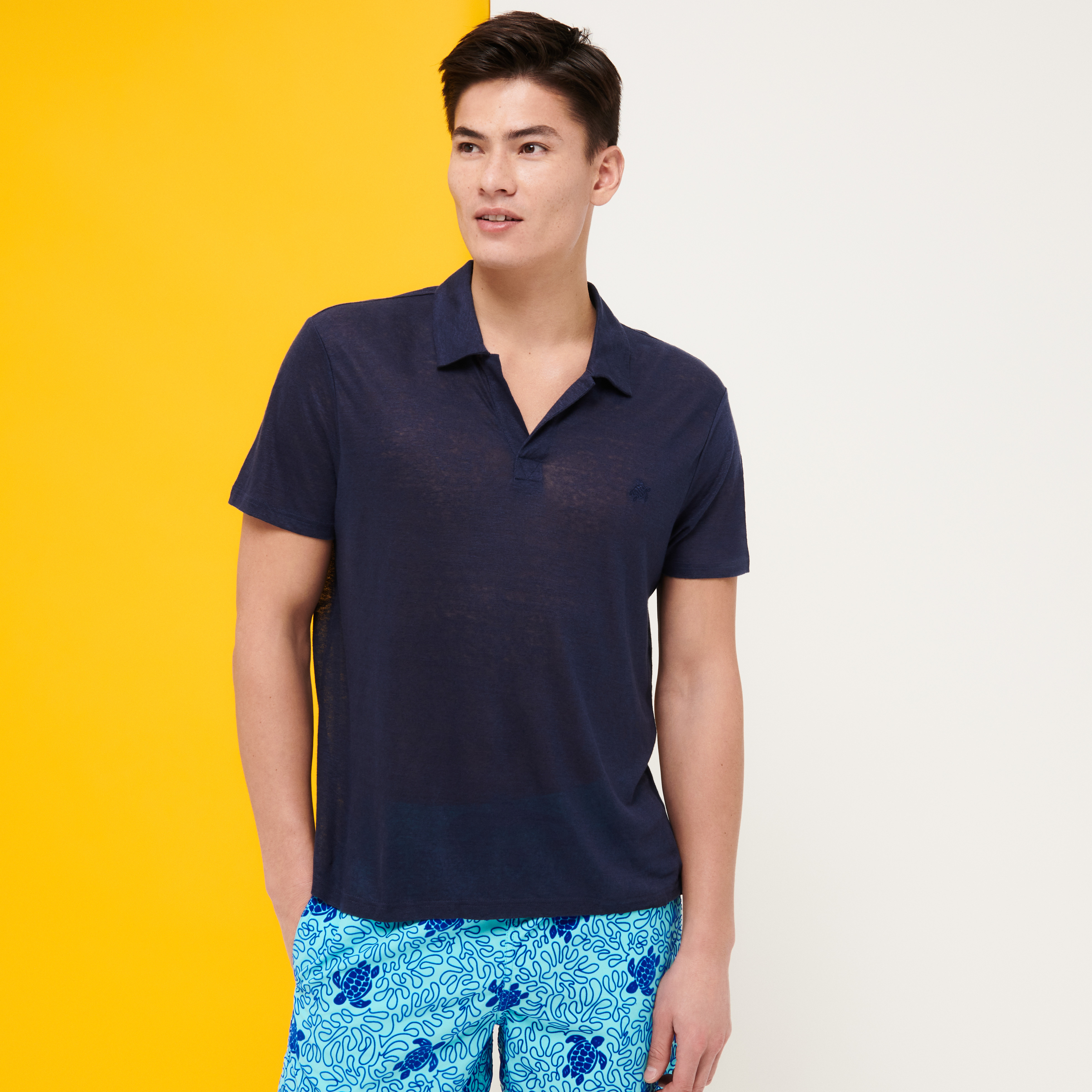 Polo en jersey de lin homme uni | Site Vilebrequin | PYRE9O00