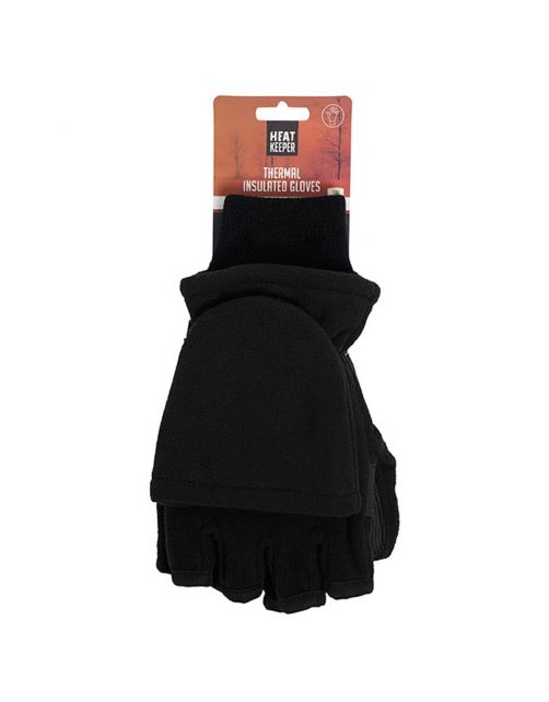 Heatkeeper Thermohandschoen Thinsulate Mittens Fleece Heren Zwart - Handschoenen