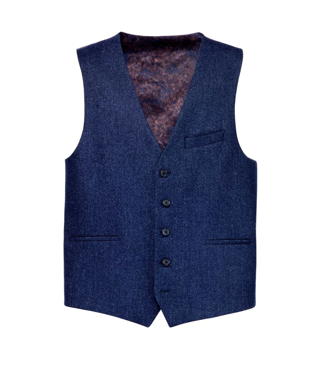 Gilet en flanelle bleu 