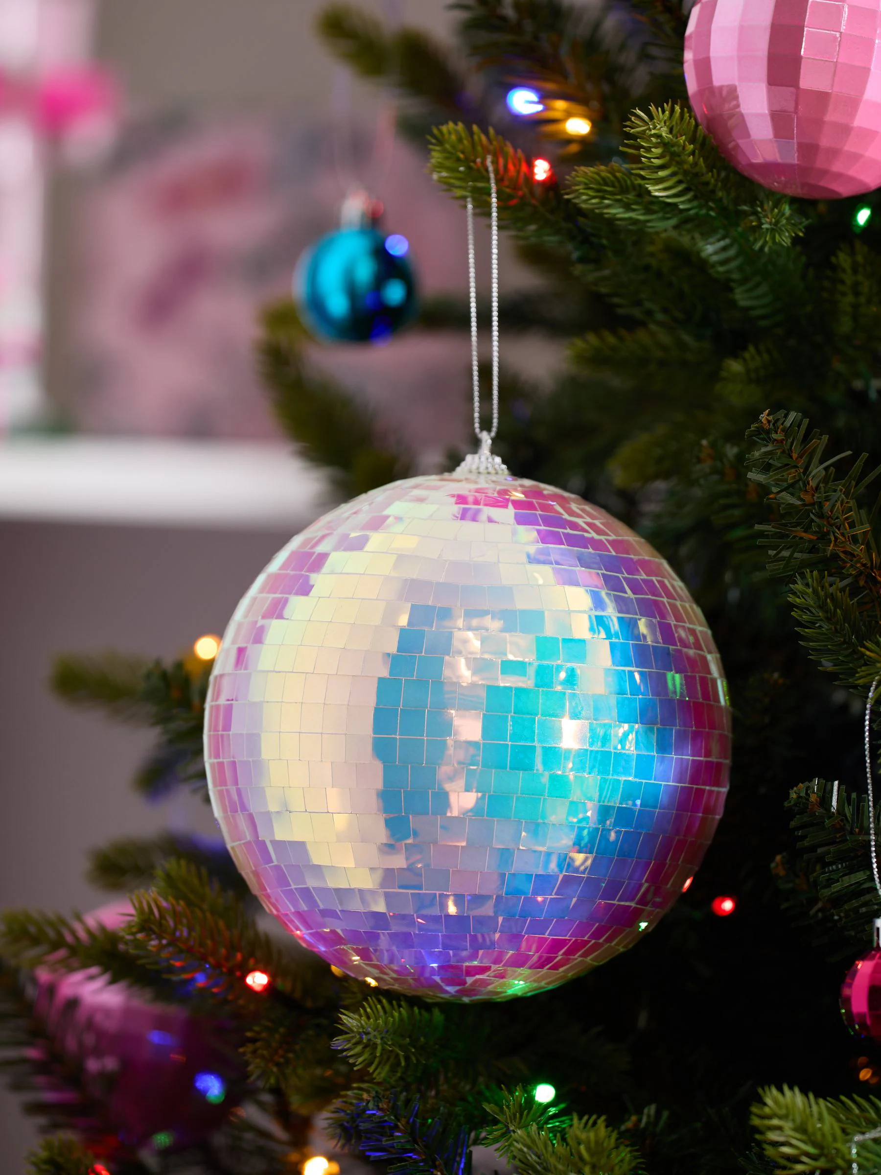 Set van 3 XL discobal kerstballen voor Kerstmis