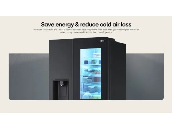 LG InstaView GSXE90EVDD, Fritstående, Amerikansk dør, Sort, 3 dør(e), Essence Black Steel, Berøring