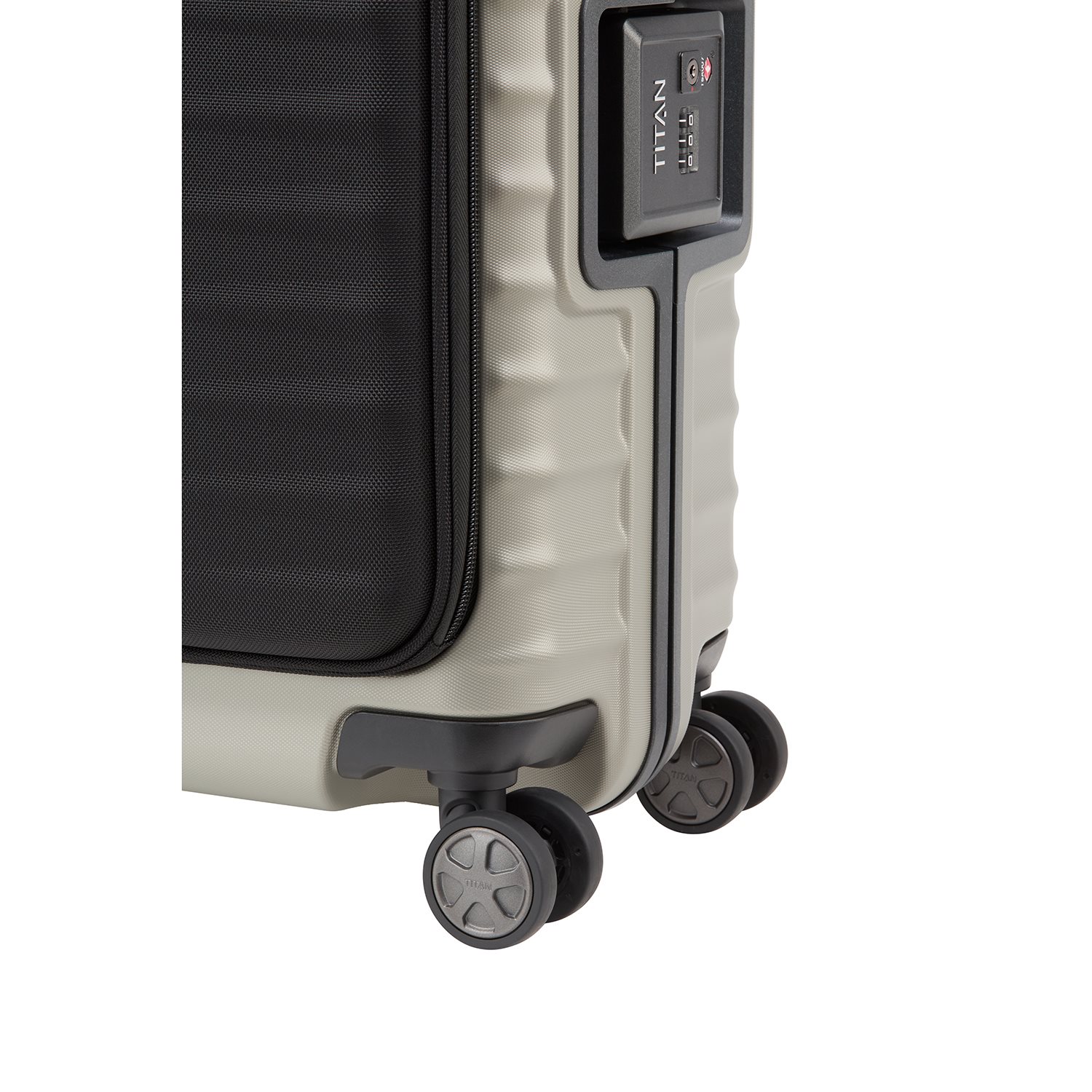 TITAN Litron Frame 4 Wheel Trolley S Frontpocket champagne