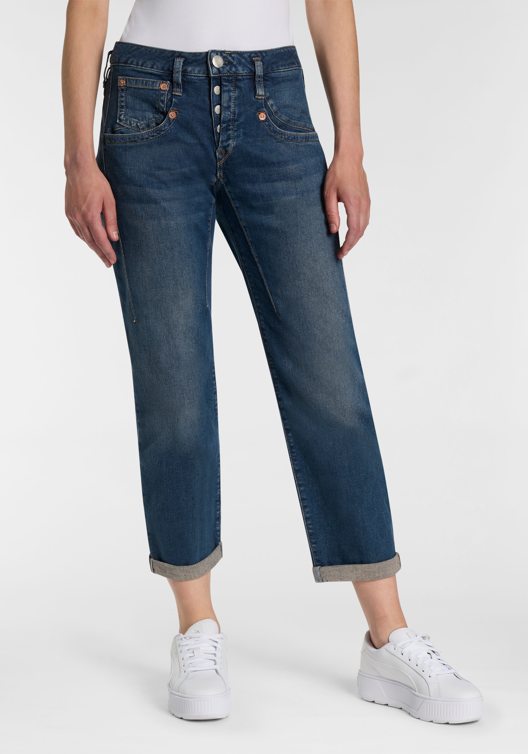Herrlicher 7/8-Jeans »Shyra Tap Denim«, mit Abnähern