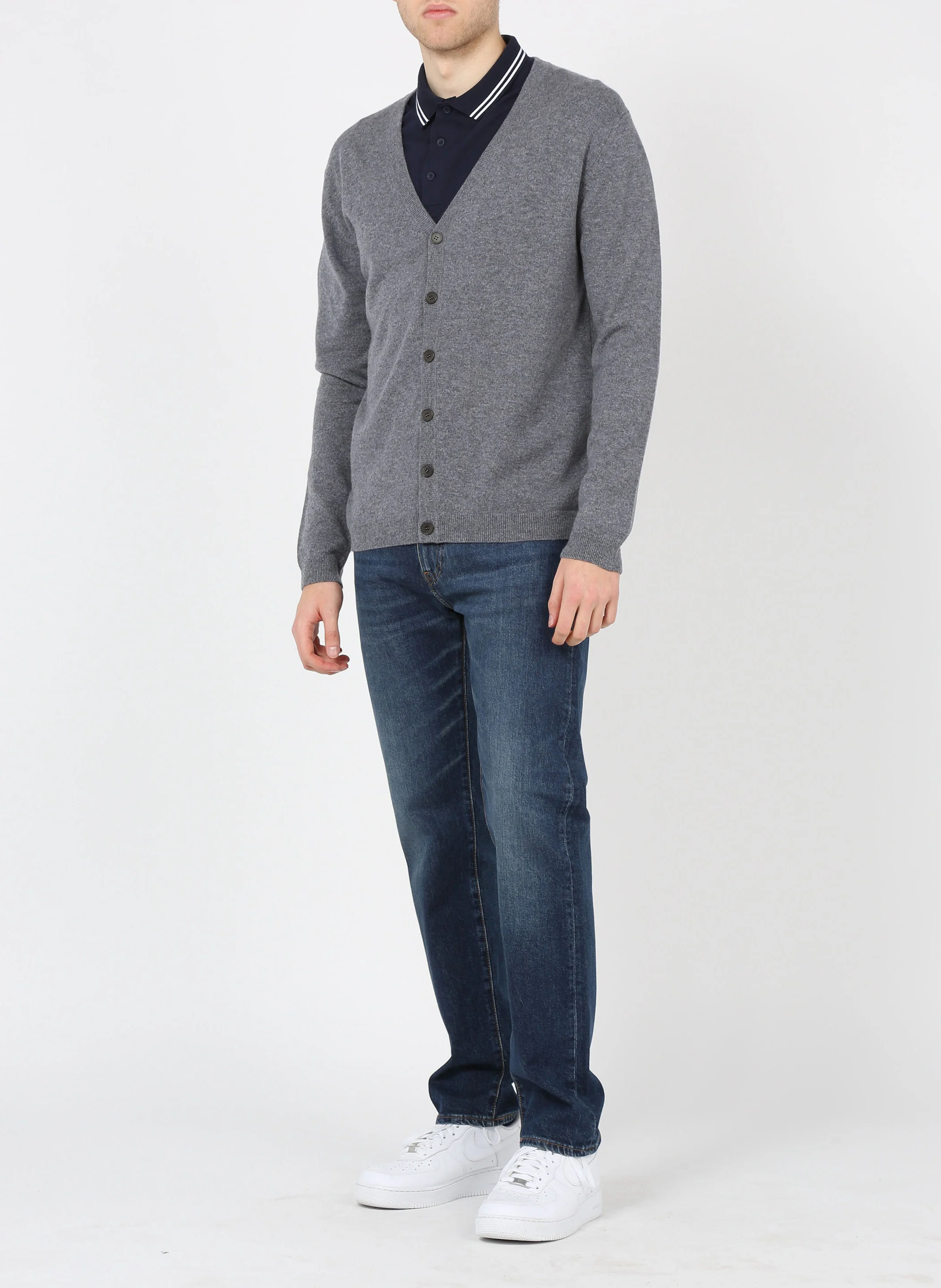 YVAN - Gilet col V en cachemire | Gris