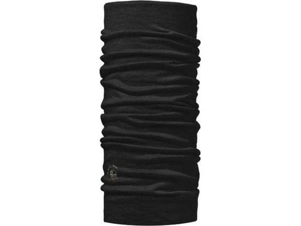 Buff multifunksjonelt skjerf Lett merinoull Solidblack