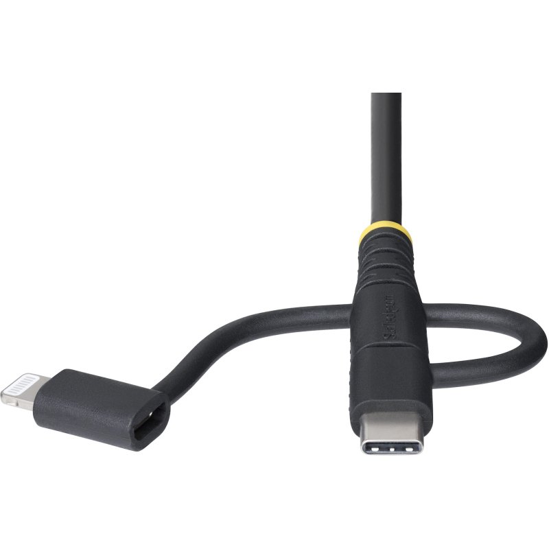 StarTech.com Câble de Charge USB de 1m Robuste, USB vers Lightning/Micro-USB/USB-C, Certifié Apple MFi, Gaine en Aramide, Cordon de Charge USB Universel 3-en-1 pour iPhone/iPad/Android