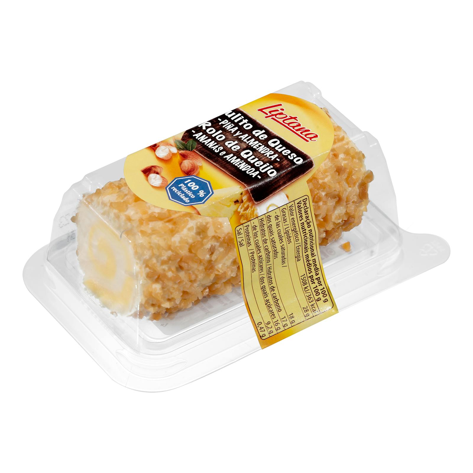 Rouleau de fromage Liptana à l'ananas et aux amandes