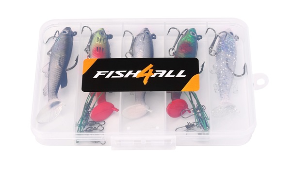 Boîte Swimbait & Bas de ligne Fish4All Box 4 8cm (14g) (5 pièces)