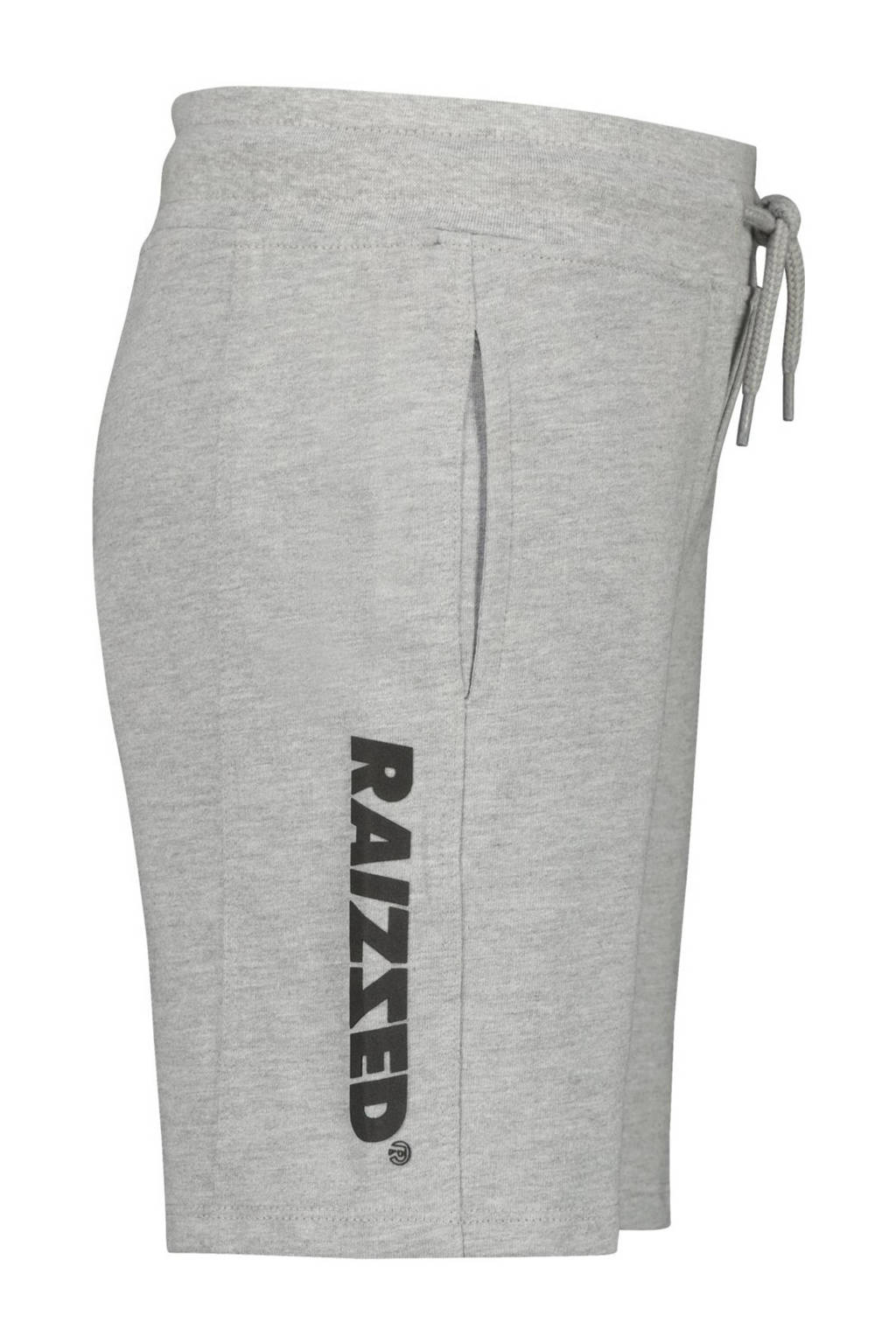 Raizzed sweatshort Djordy met logo grijs melange