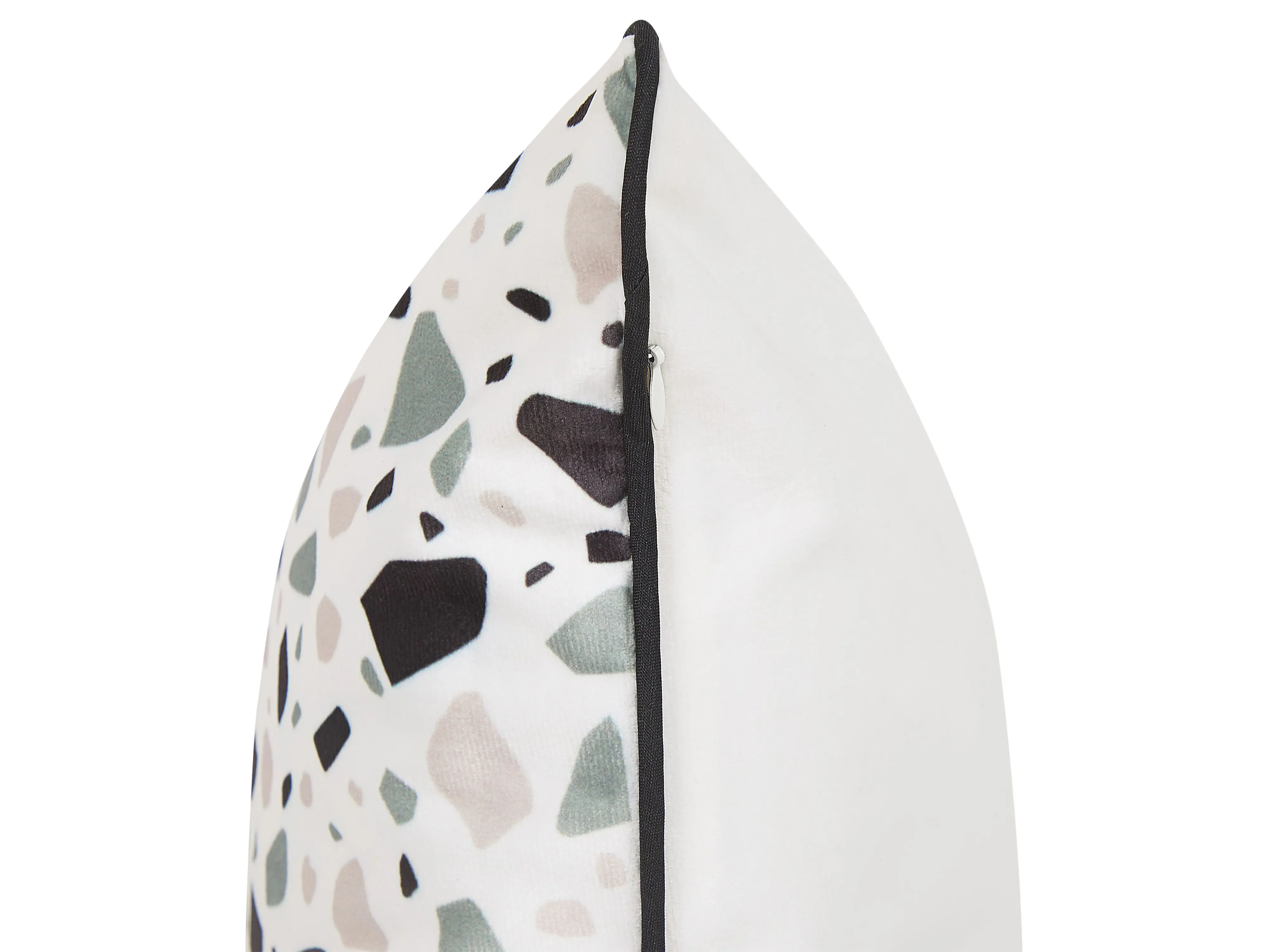 Set van 2 sierkussens LAVENDER Fluweel 45 x 45 cm Wit terrazzo patroon