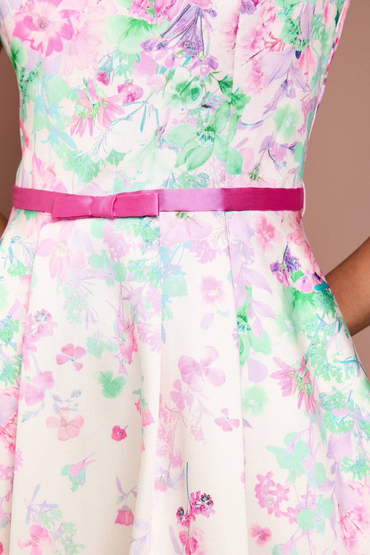 Coast Robe Midi Imprimée Florale En Sergé À Ourlet Asymétrique