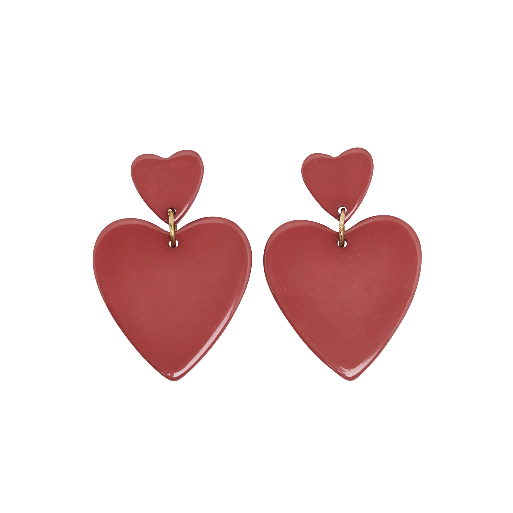 MINI THEOPHILE - Boucles d'oreilles double cœur | Violet