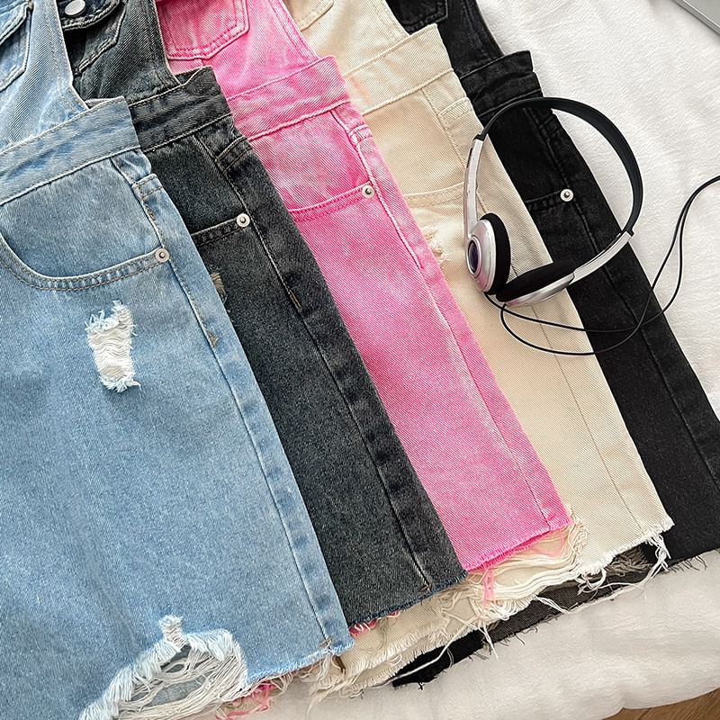Babique - Versleten wijde denim romper