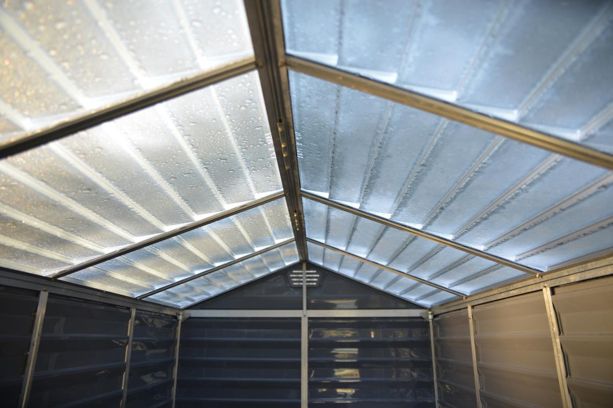 Palram Geräteschuppen SKYLIGHT grau/anthrazit + 2 x Regal BxHxT ca.185x217x230 cm