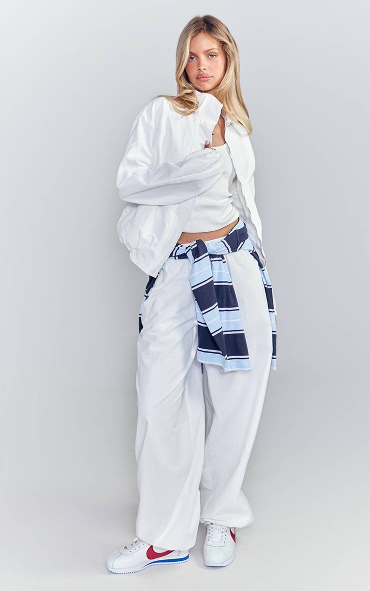 Blanc Pantalon De Survêtement Ballon En Tissu Shell