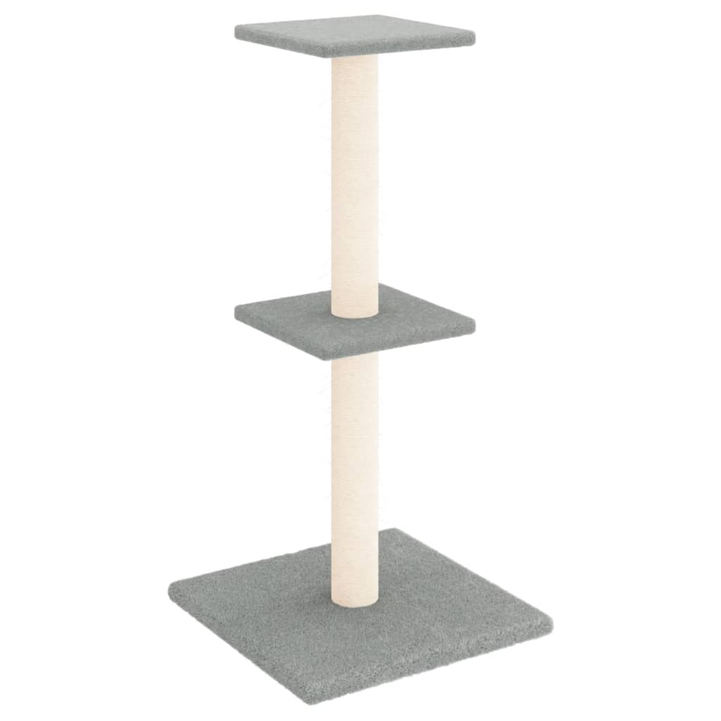 Arranhador para gatos vidaXL com postes de sisal cinza claro, 73 cm