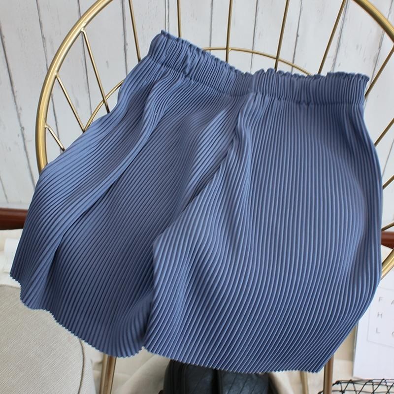Alhambra - Hoge taille effen geribbelde shorts