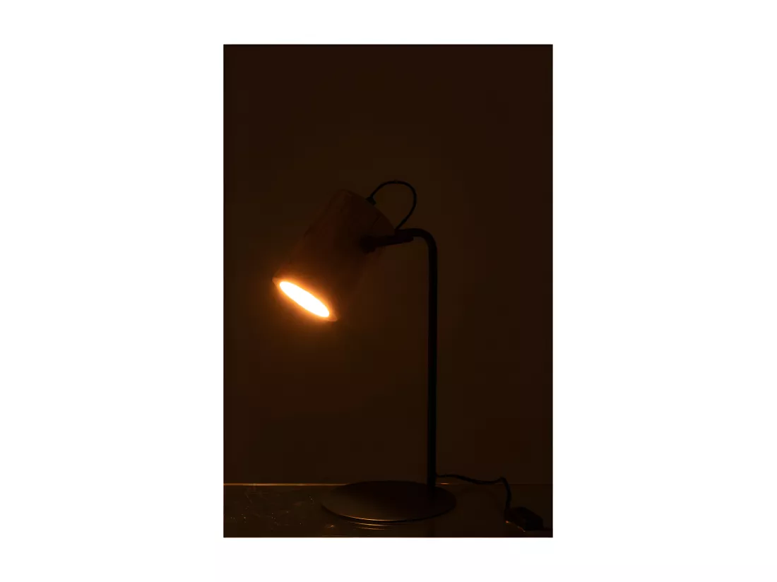 Lampe De Bureau Silas Bois De Berangan Naturel - L 21 x l 18 x H 42 cm