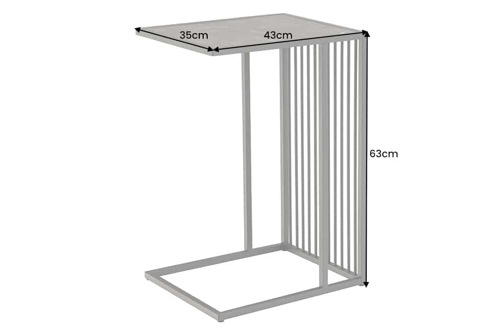 Moderner Beistelltisch ARCHITECTURE 65cm graphit Metall Laptoptisch