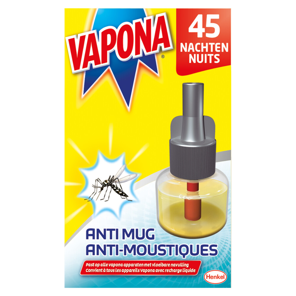 Vapona Anti-Mug Muggenstekker Navulling 45 nachten18 ml