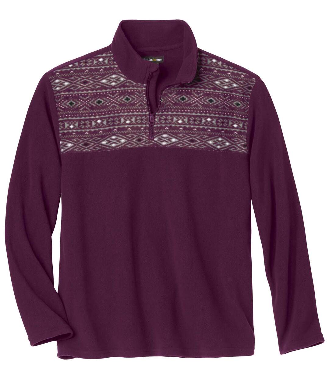Pull Micropolaire Zippé Motifs Jacquard