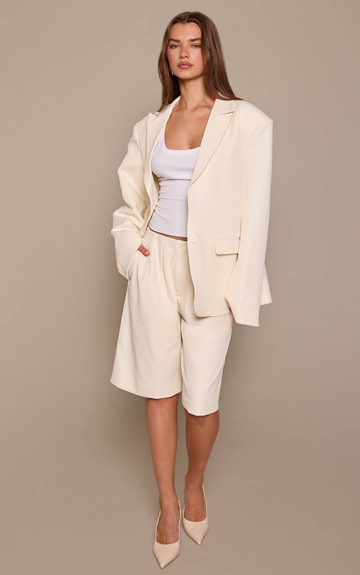 Amande Short Long Plissé Ajusté En Tissu Tissé Ensemble Coordonné